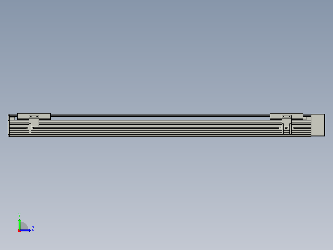 直线模组WG-LHA12-S900-L设计图纸左视图