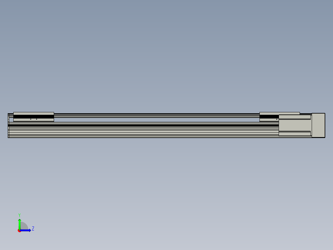 直线模组LHA170-S900-R设计图纸左视图