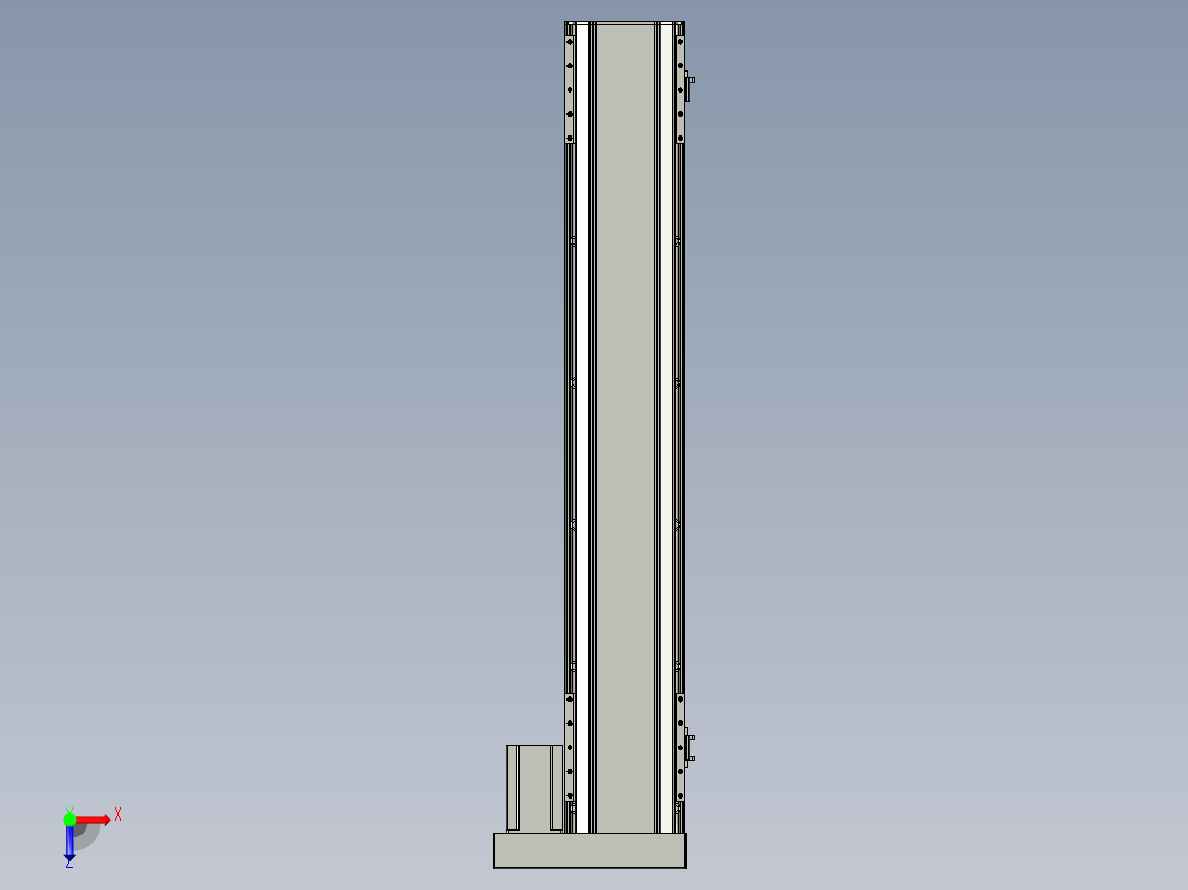 直线模组LHA170-S900-R设计图纸俯视图