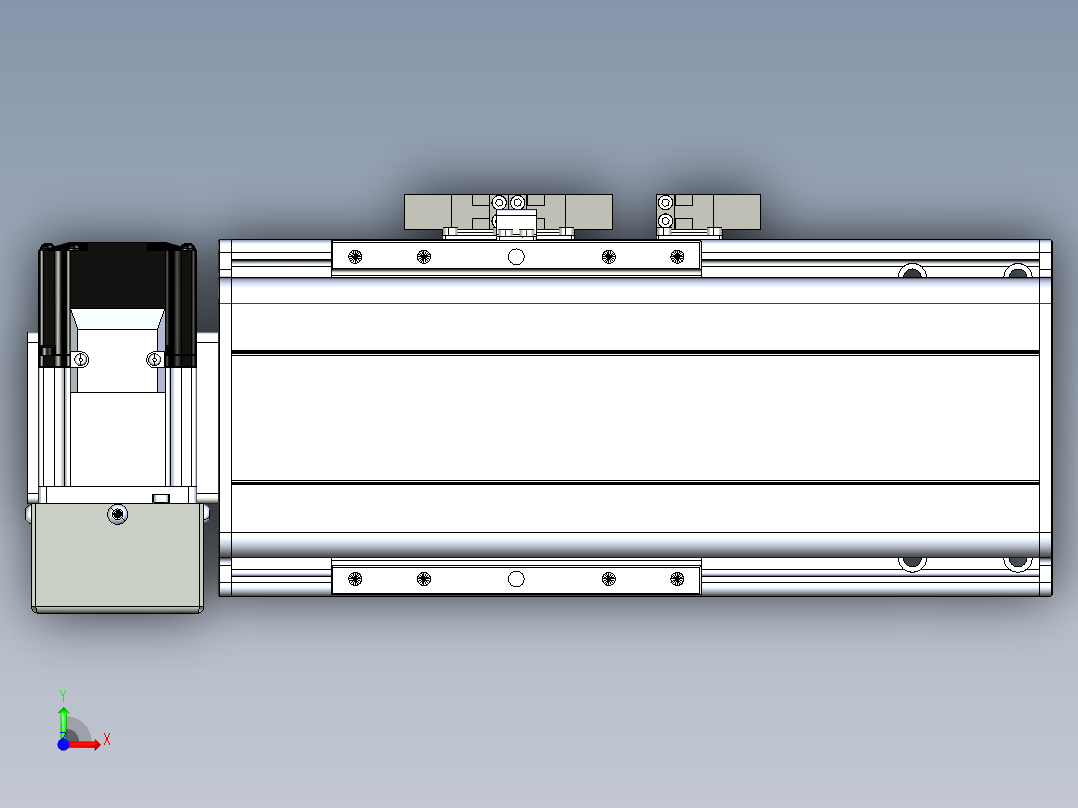 同步带滑台-半封闭B13H-L45-S50-LU-P40-D3前视图
