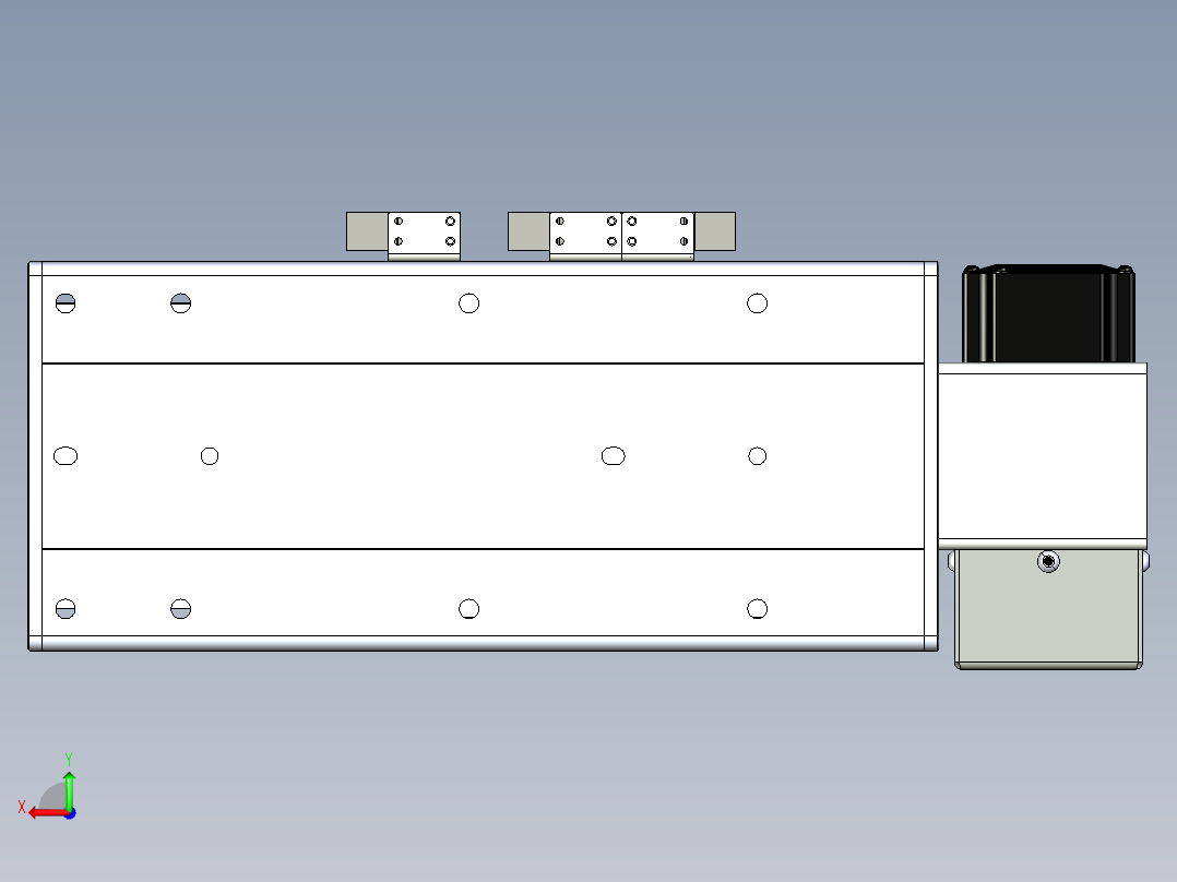同步带滑台-半封闭B13H-L45-S50-LU-P40-D3后视图