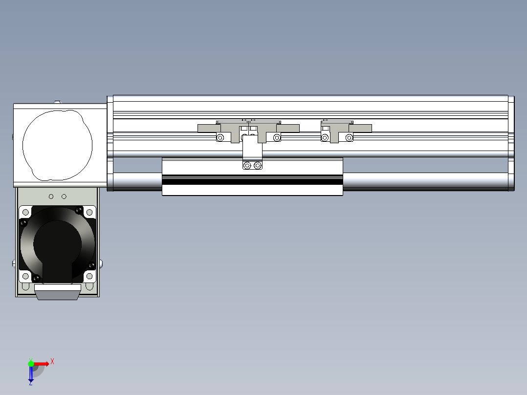 同步带滑台-半封闭B13H-L45-S50-LU-P40-D3俯视图