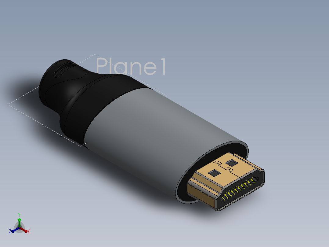 HDMI 电缆连接器-SW正等轴测图
