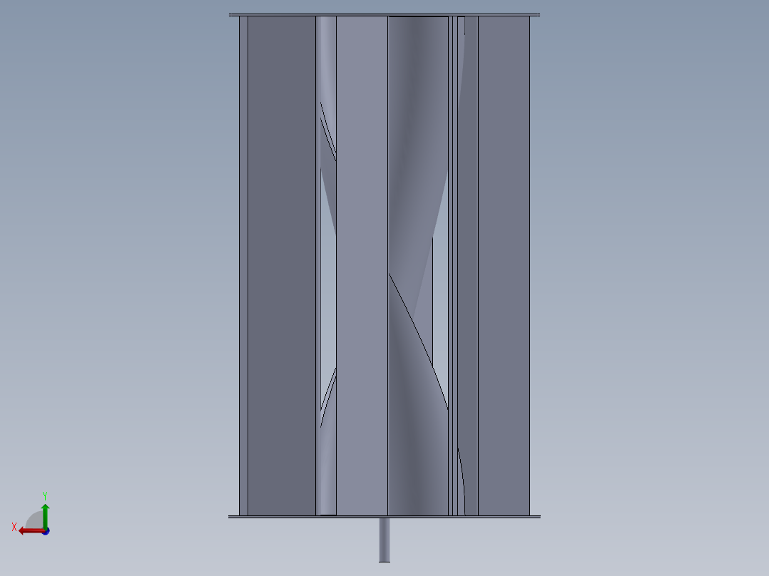 立式风力发电机后视图