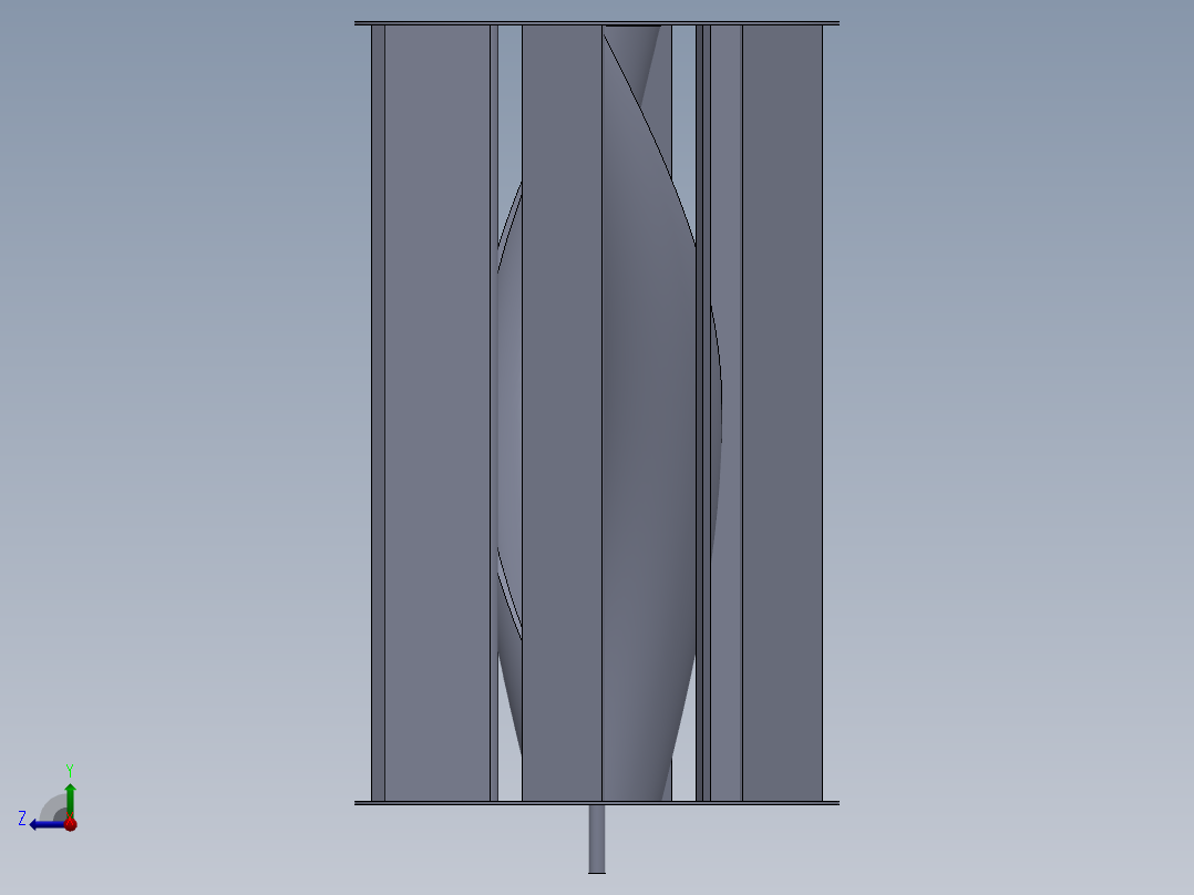 立式风力发电机右视图