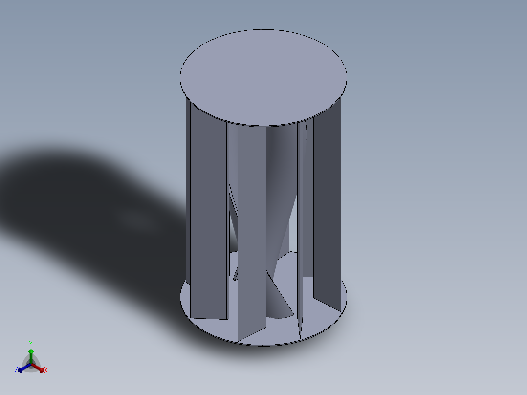 立式风力发电机正等轴测图