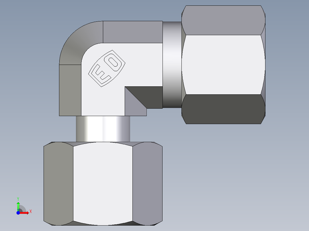卡套式工业通用硬管接头EO_Standpipe_elbow_EVW10LCF前视图