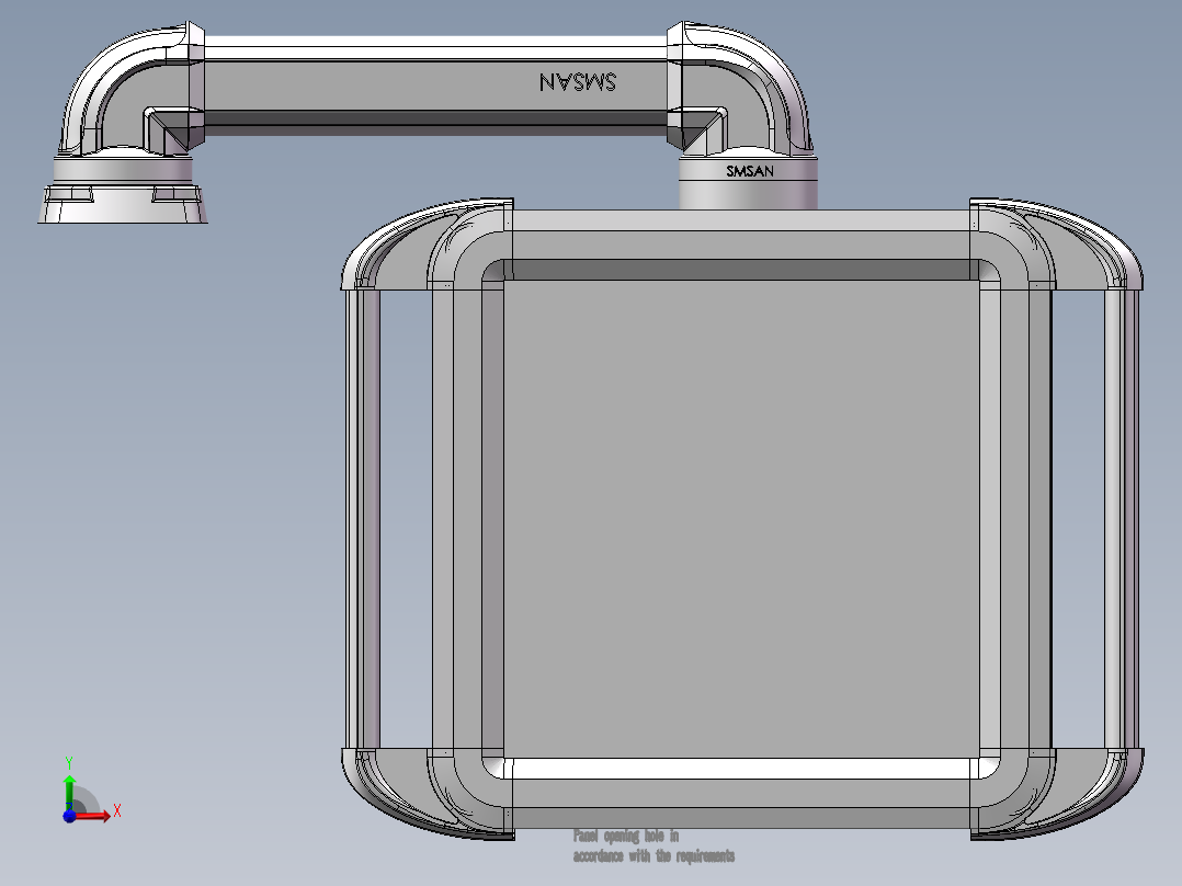 向下顶座+90度箱体连接器+控制箱前视图