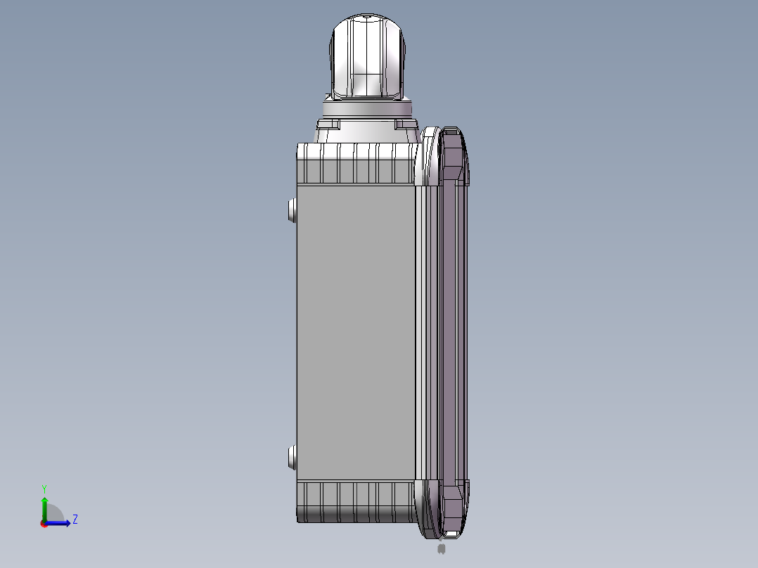 向下顶座+90度箱体连接器+控制箱左视图