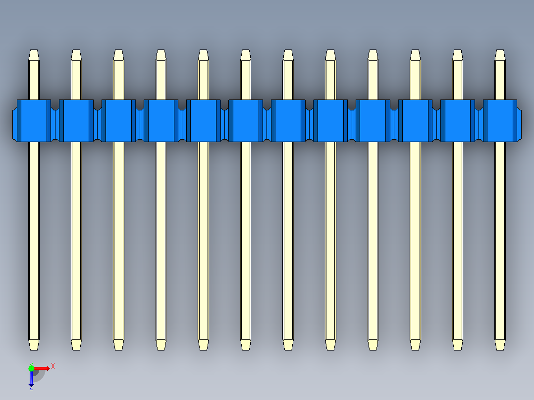 彩色公头100mil（2.54mm）系列-DS1021_blue_2x12p_100mil_Type5_rev1.0俯视图