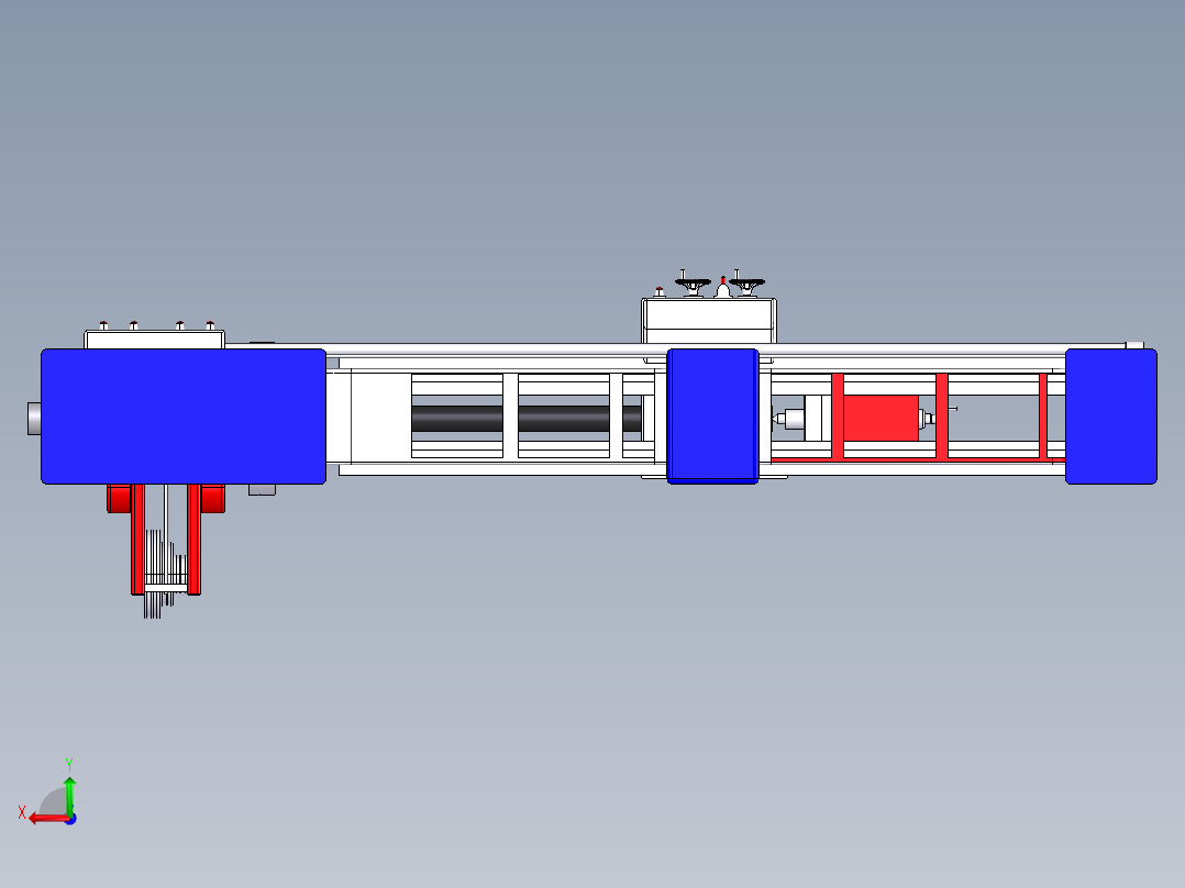 手动车床三维模型后视图