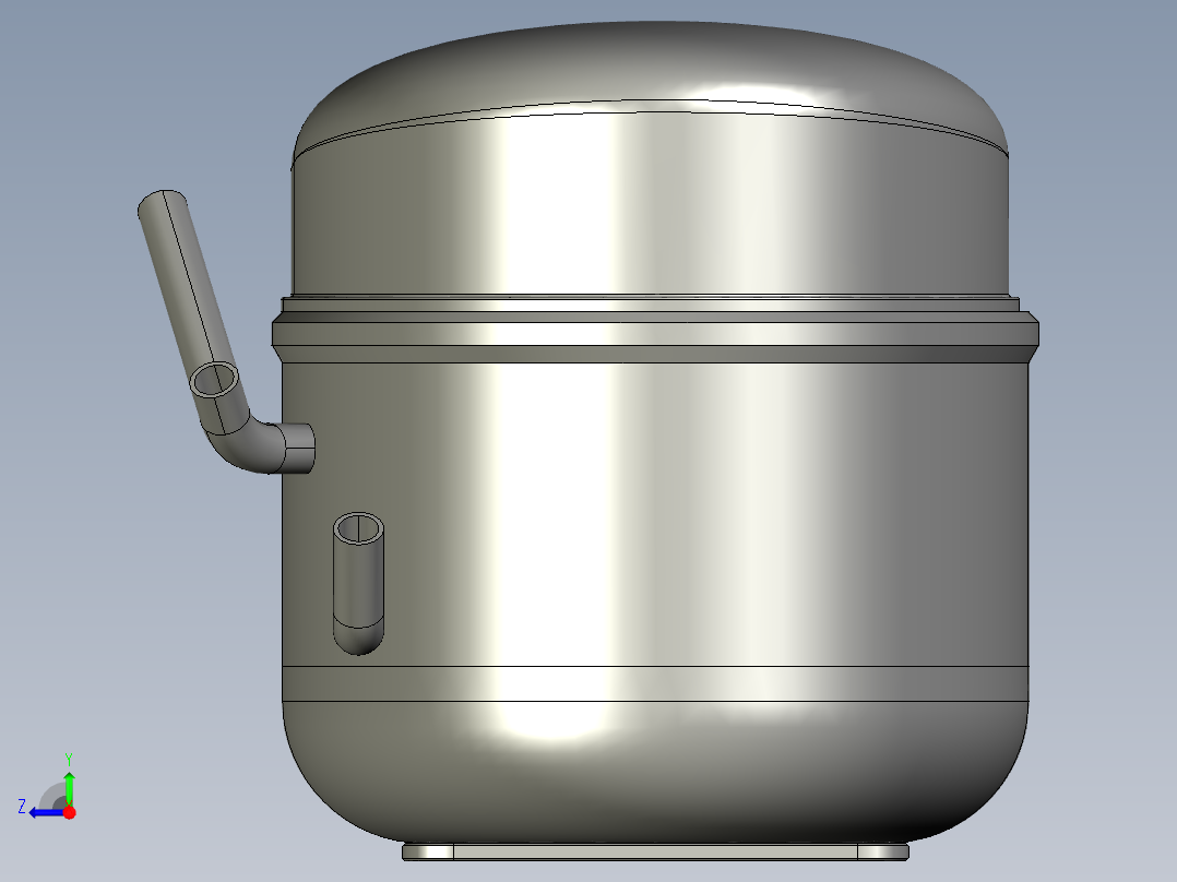 冰箱制冷循环三维图右视图