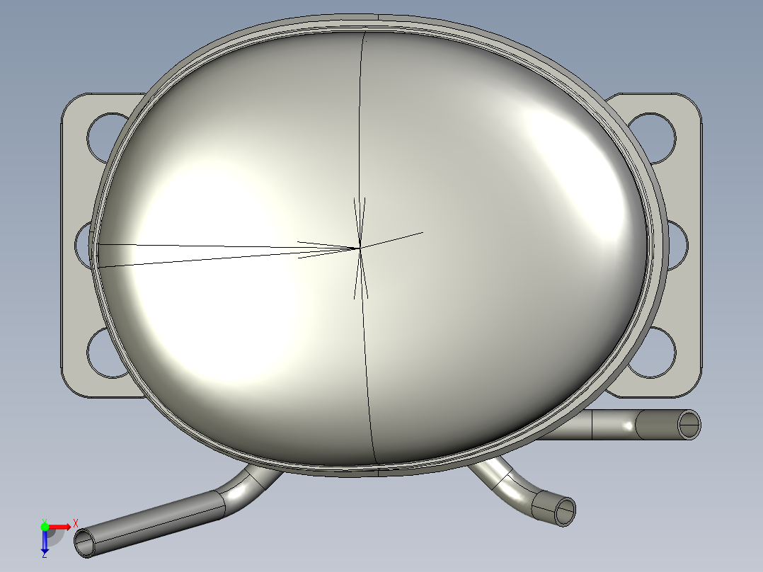 冰箱制冷循环三维图俯视图