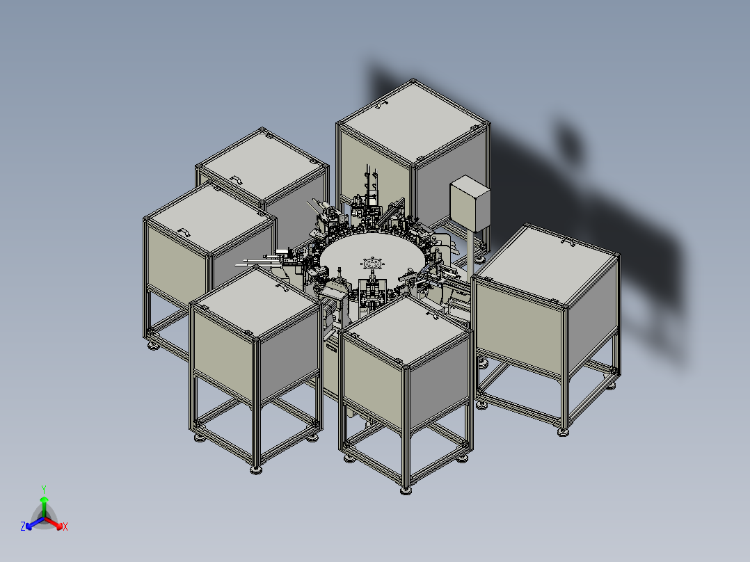 医疗三通组装机正等轴测图