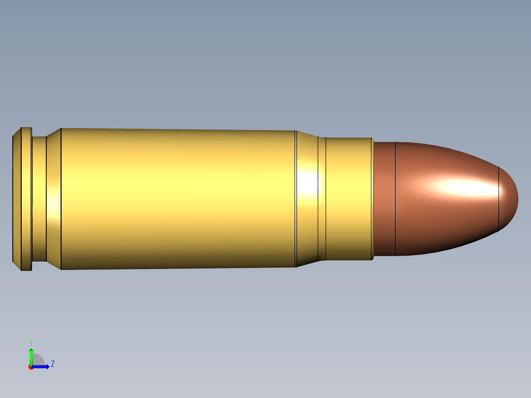 7,62x25 托卡列夫配 FMJ 弹药左视图
