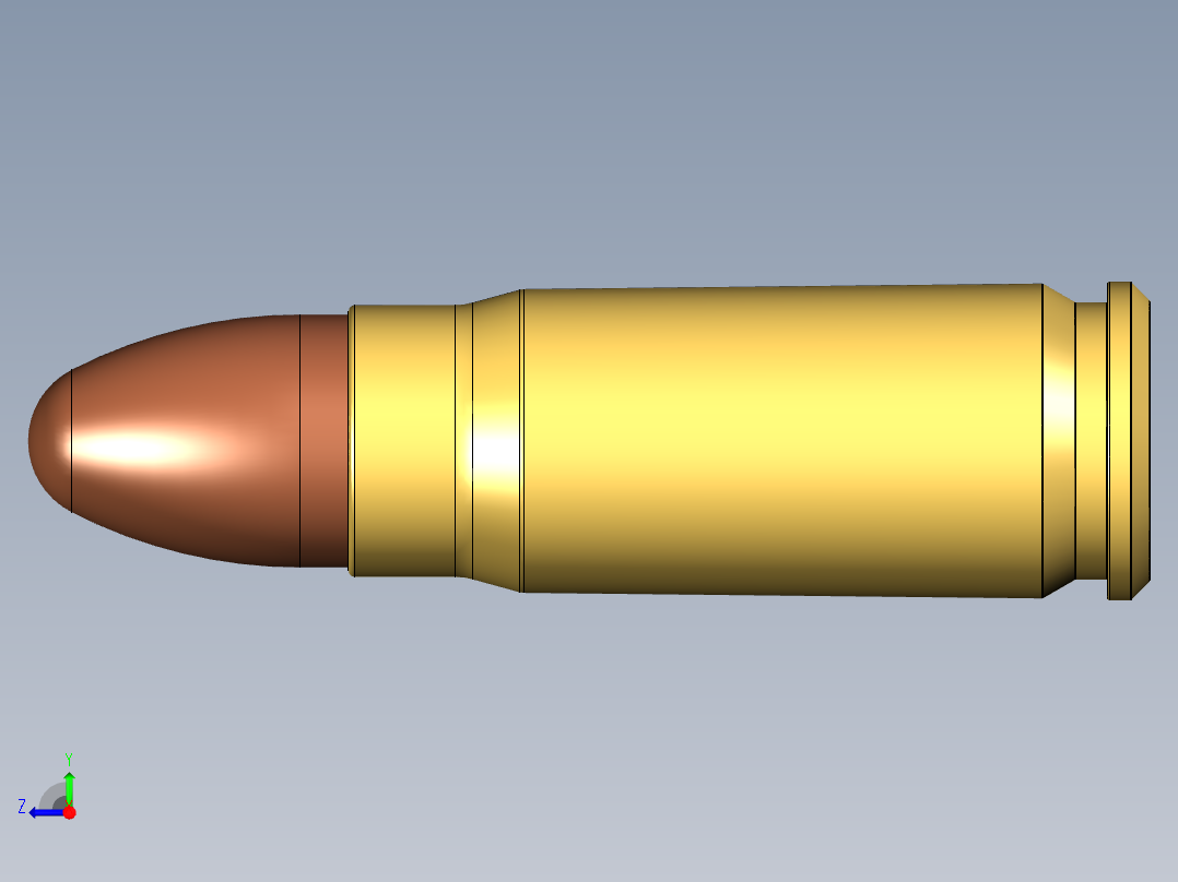 7,62x25 托卡列夫配 FMJ 弹药右视图