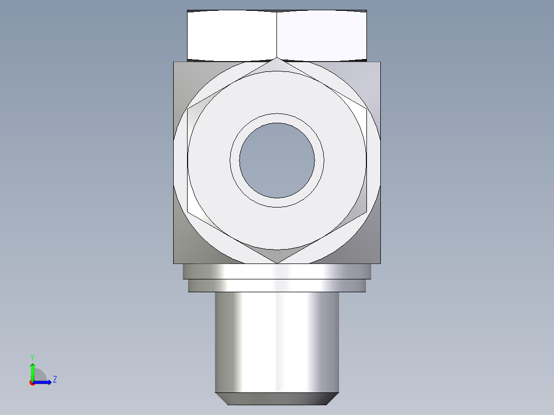 卡套式工业通用硬管接头EO_High_pressure_banjo_tee_TH10ZLRKDSCF左视图