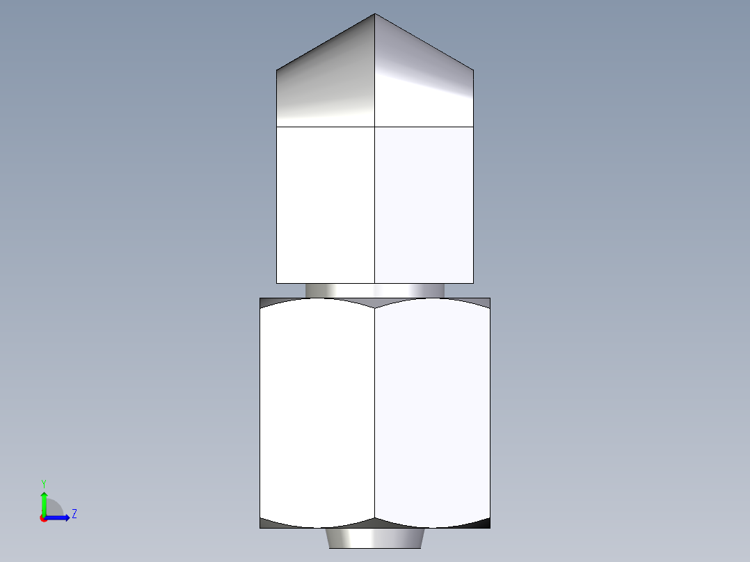 卡套式工业通用硬管接头EO_Swivel_nut_elbow_EW06LOMD71左视图