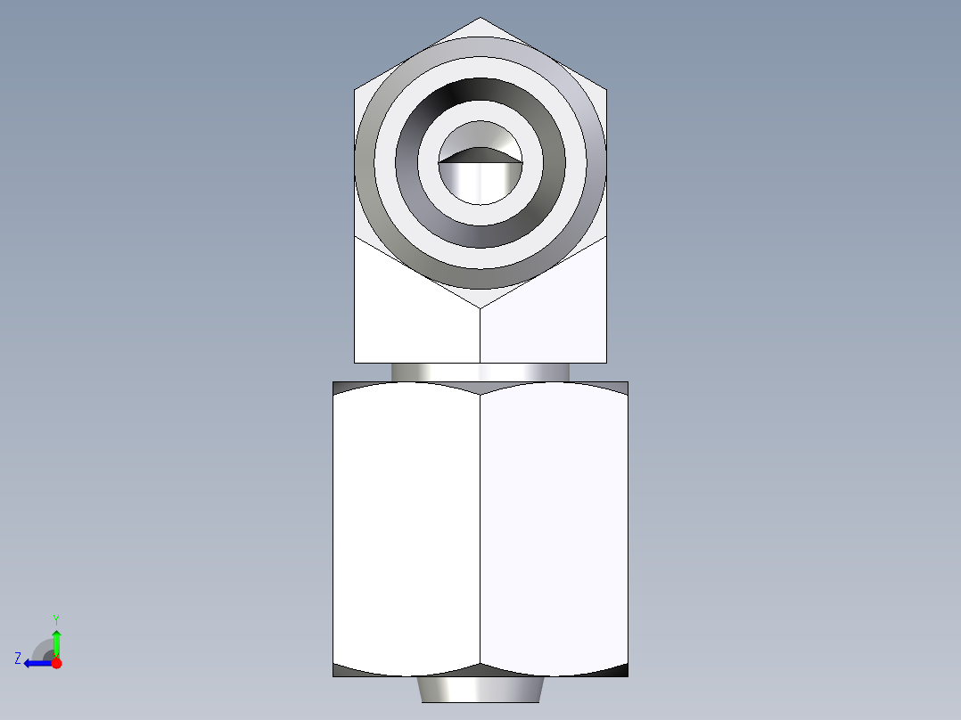 卡套式工业通用硬管接头EO_Swivel_nut_elbow_EW06LOMD71右视图