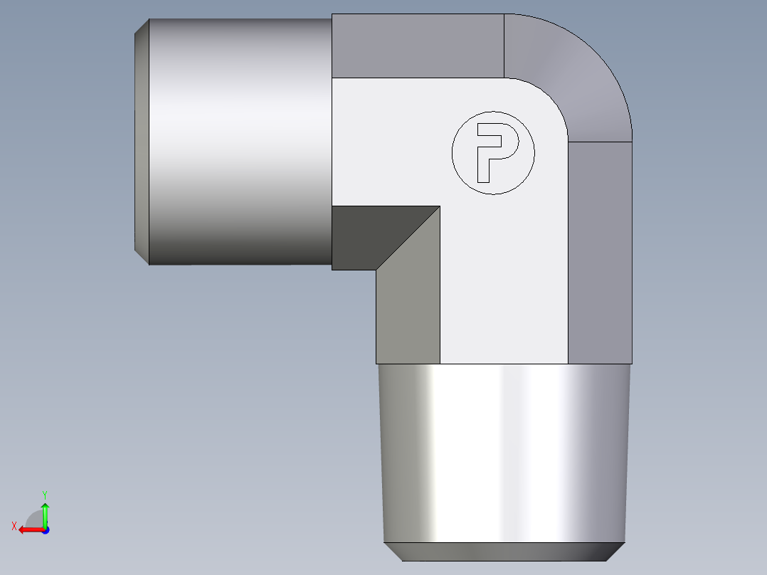 卡套式工业通用硬管接头EO_Male_stud_elbow_WE06LLR71X后视图