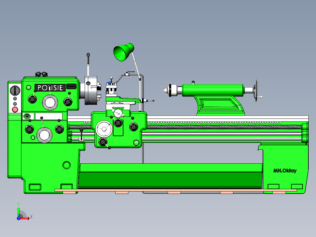 Stanok tokarnaya机床模型sw20可编辑前视图