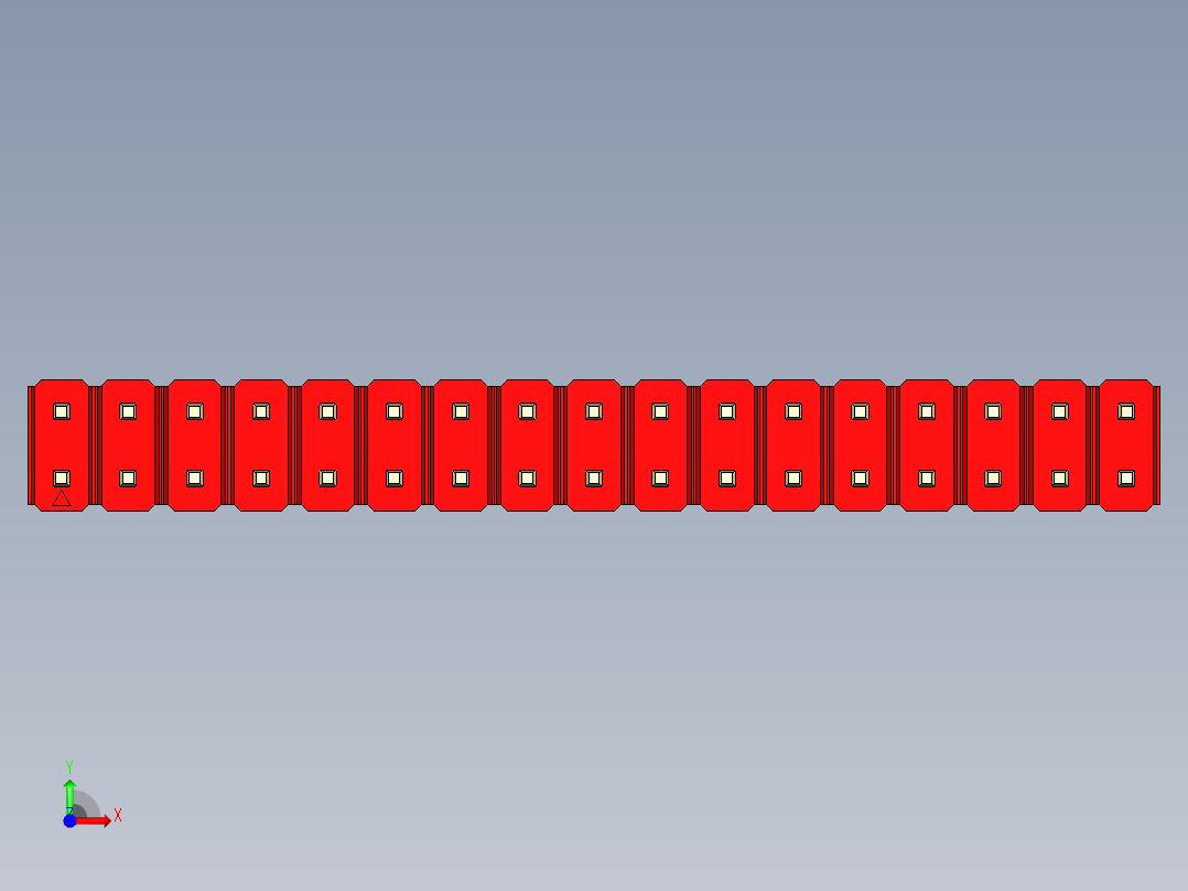 彩色公头100mil（2.54mm）系列-DS1021_red_2x17p_100mil_Type19_rev1.0前视图