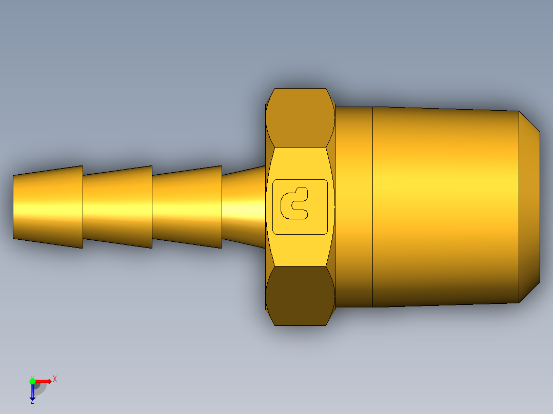 倒齿式工业管接头Hose Barb to Male Pipe 125HB-3-4俯视图