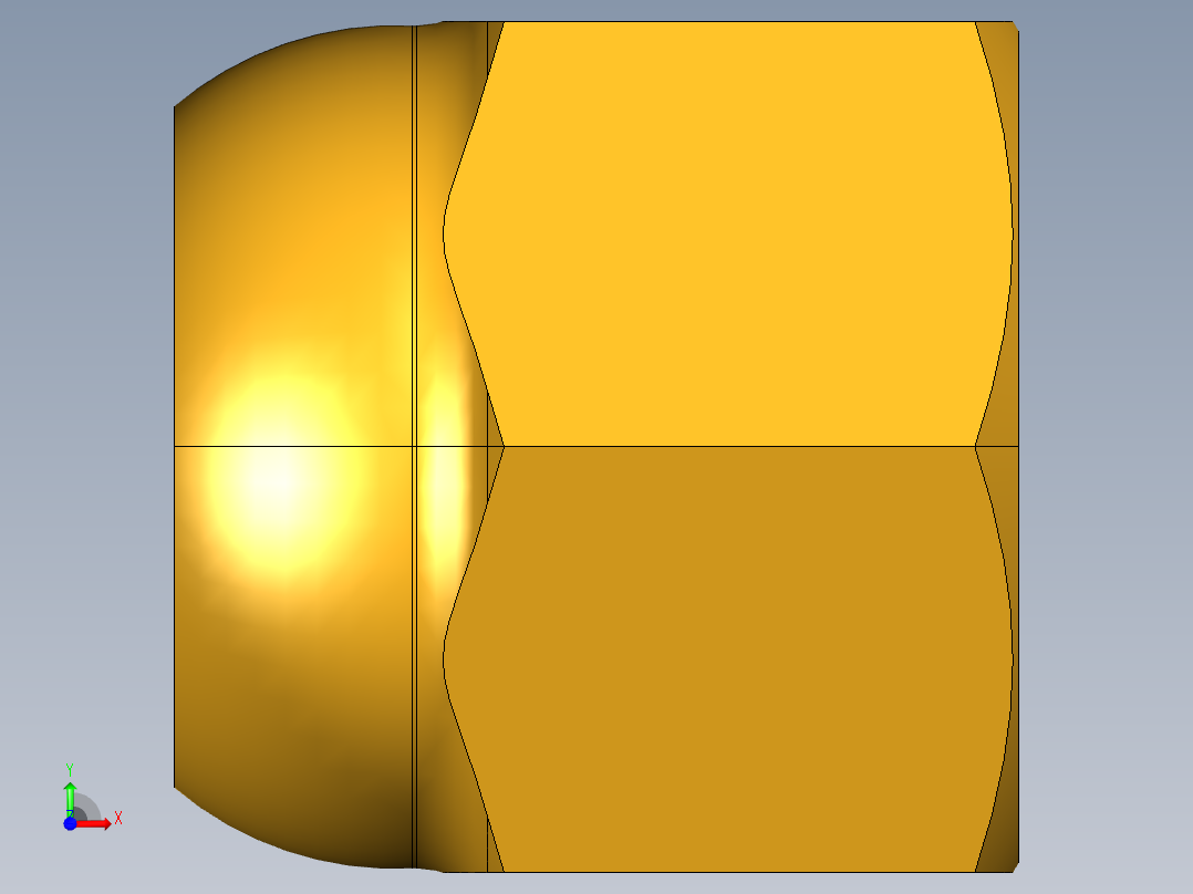 扩口式工业通用硬管接头Cap Nut 640F-5前视图
