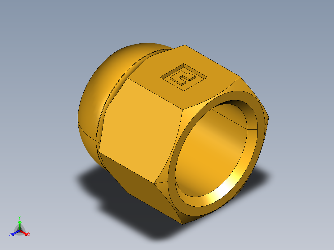 扩口式工业通用硬管接头Cap Nut 640F-5正等轴测图