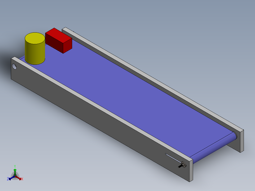 皮带输送机 (90)正等轴测图