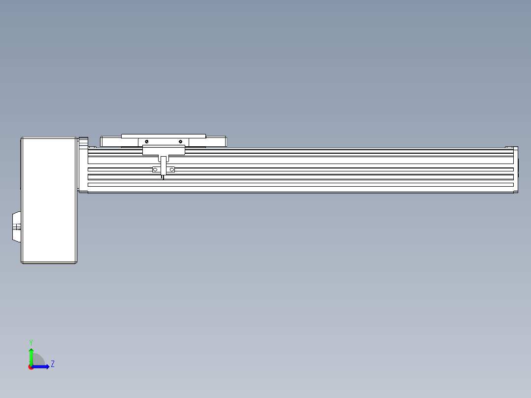 同步带全封闭直线模组TPA-HCB-110D-90-L300-RP-Y-P40-N3左视图