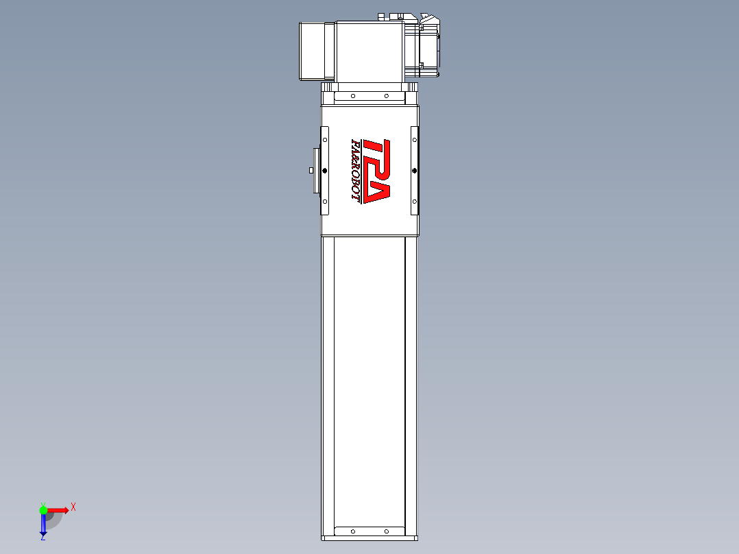 同步带全封闭直线模组TPA-HCB-110D-90-L300-RP-Y-P40-N3俯视图
