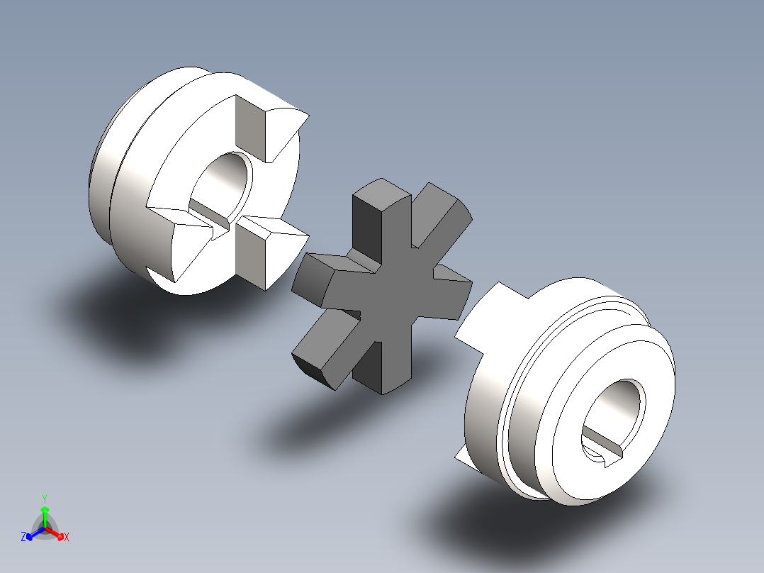 联轴器 (22)正等轴测图