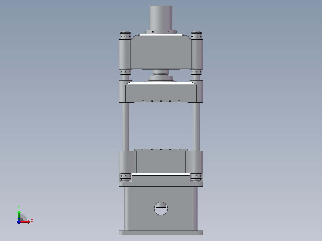 5MN三梁四柱式液压机三维+二维1032277==100前视图