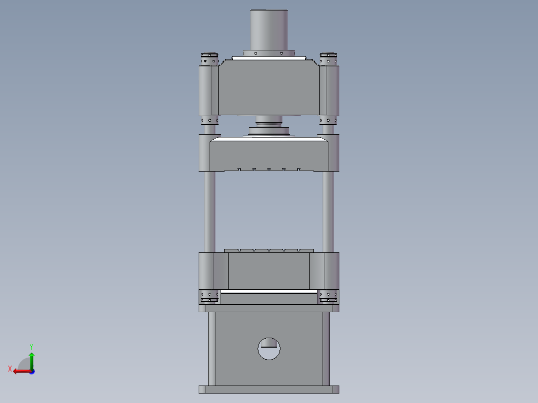 5MN三梁四柱式液压机三维+二维1032277==100后视图