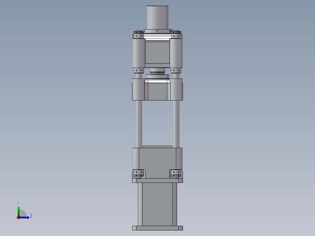 5MN三梁四柱式液压机三维+二维1032277==100左视图