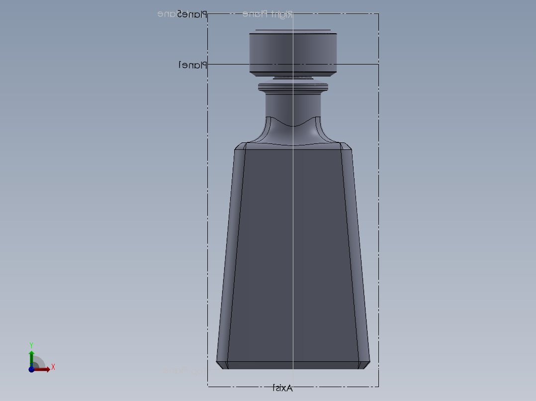 龙舌兰酒瓶前视图