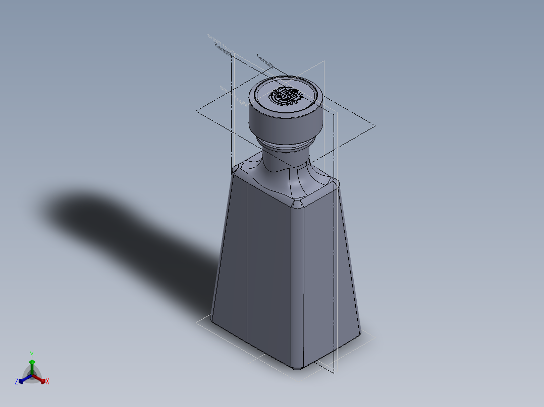 龙舌兰酒瓶正等轴测图
