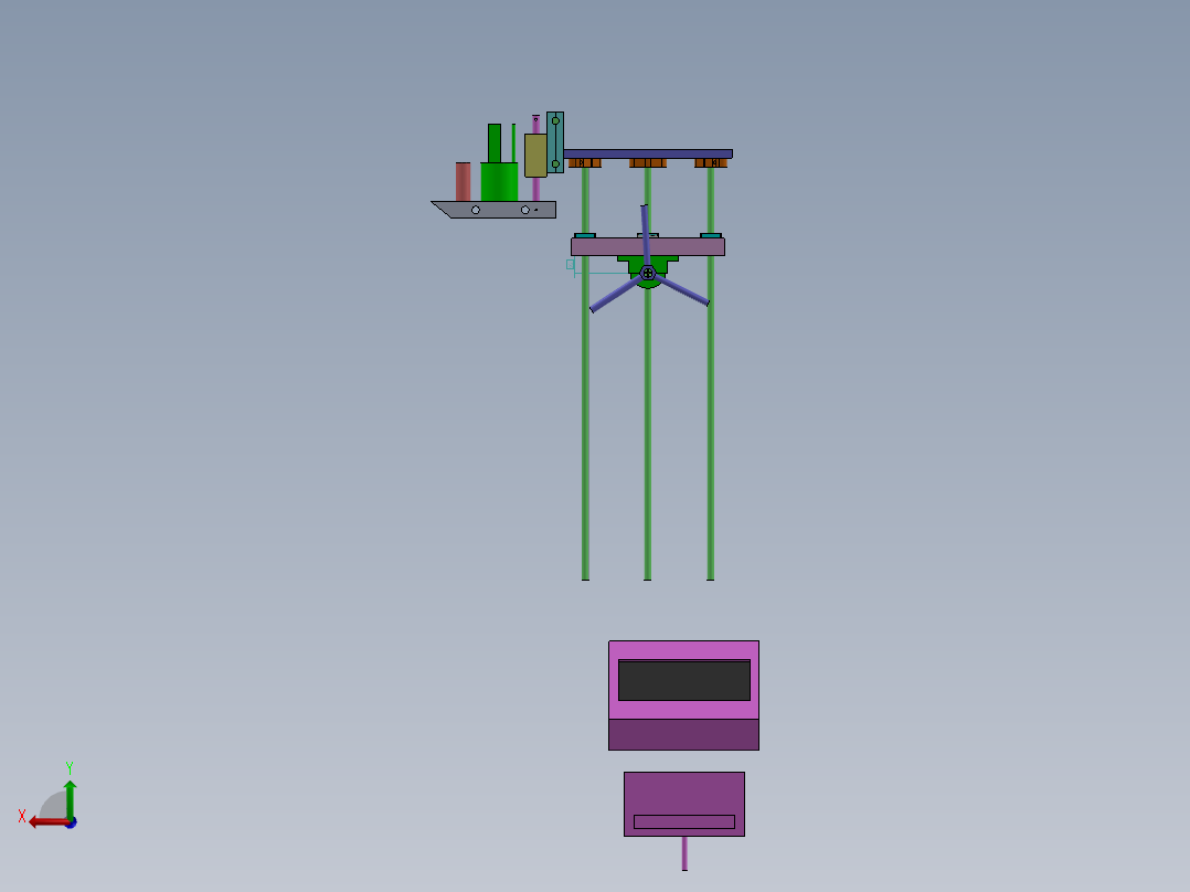 工业喷射打印机支架后视图