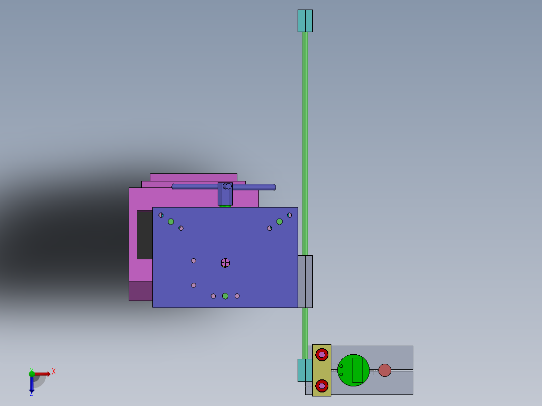 工业喷射打印机支架俯视图
