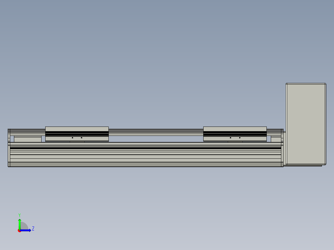 直线模组LHB17-L40-S350-LU设计图纸左视图