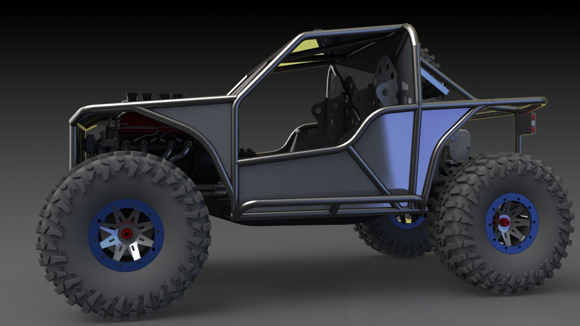 Off Road越野钢管车框架3D模型图纸 Solidworks设计