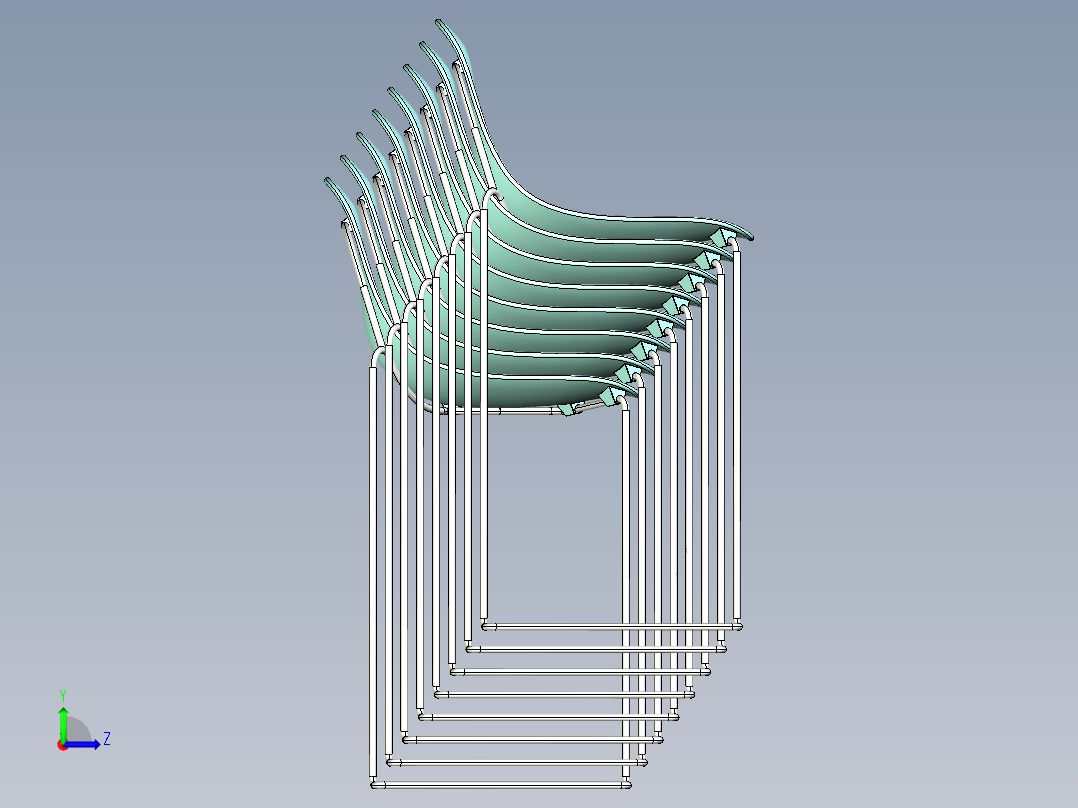 堆叠高脚椅左视图