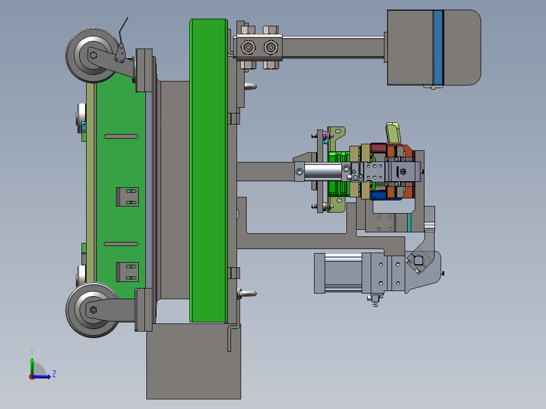 前防撞梁第四工序总装配体sw18可编辑左视图