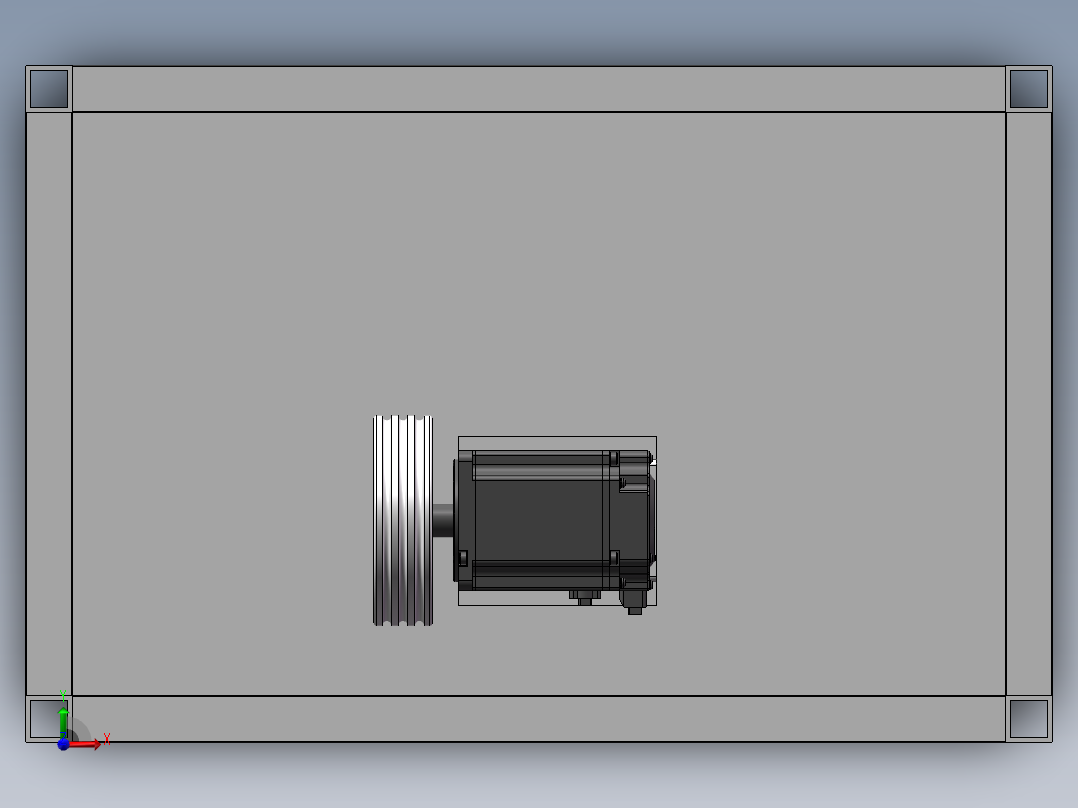 轿厢式电梯sw12可编辑前视图