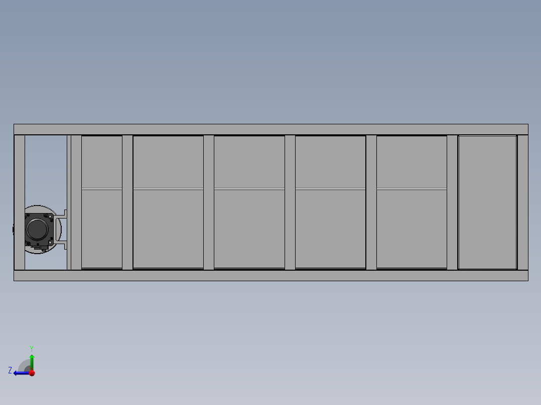 轿厢式电梯sw12可编辑右视图