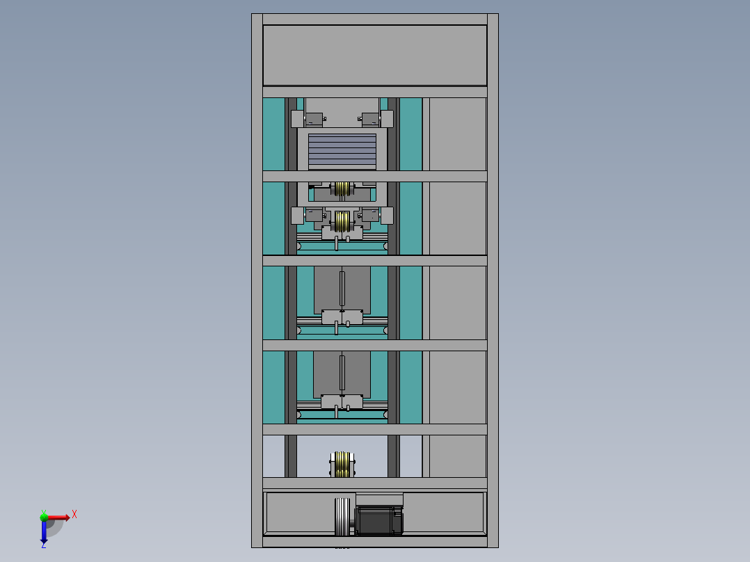 轿厢式电梯sw12可编辑俯视图