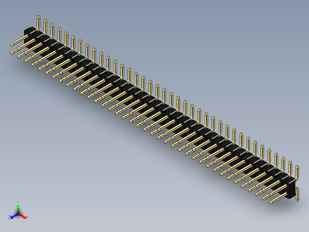 彩色公排针 100mil 2.54mm 系列-DS1022_black_76p_100mil_TypeSMT_rev1.0