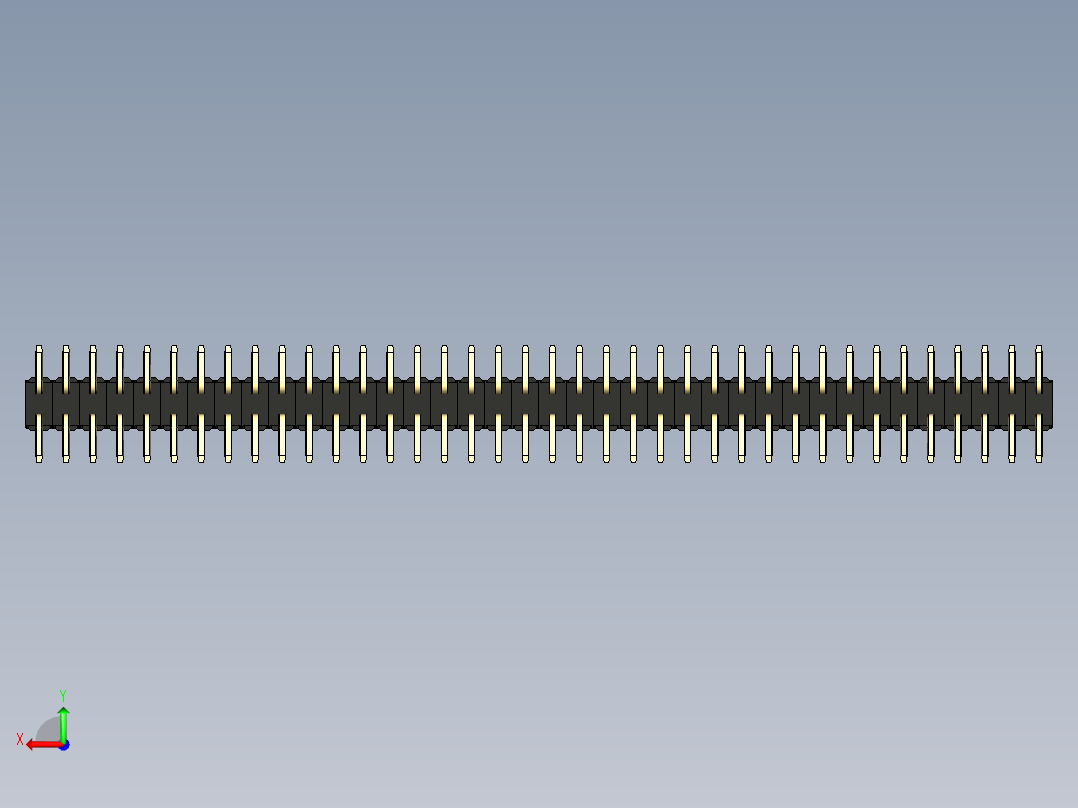 彩色公排针 100mil 2.54mm 系列-DS1022_black_76p_100mil_TypeSMT_rev1.0后视图