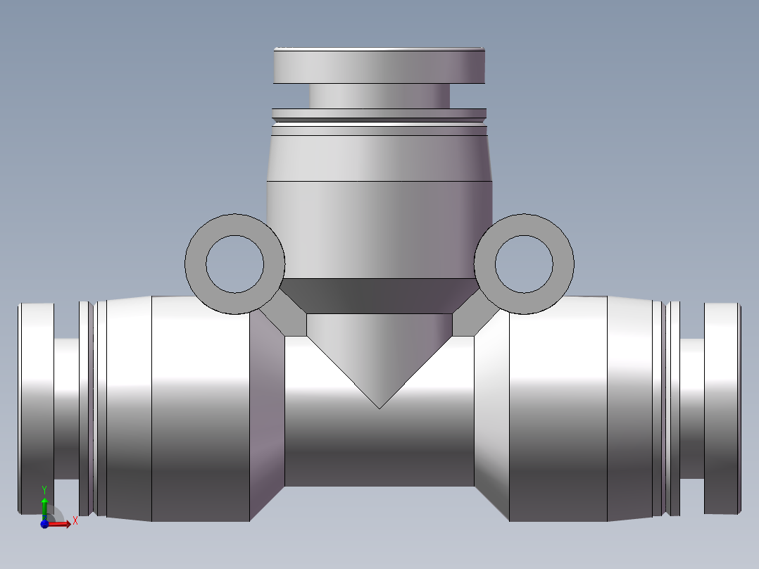 气动接头-T型三通APE6(6厘)前视图
